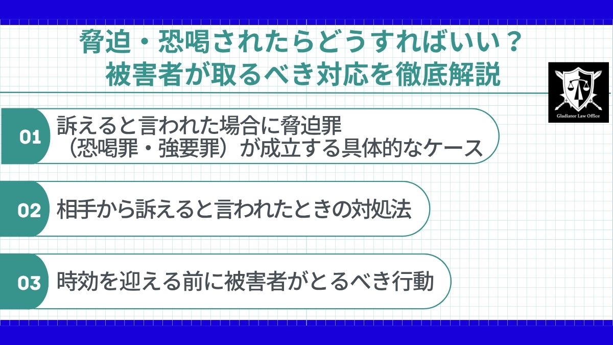 脅迫・恐喝されたらどうすればいい？被害者が取るべき対応を徹底解説