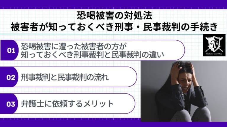 作業中　恐喝被害の対処法｜被害者が知っておくべき刑事・民事裁判の手続き