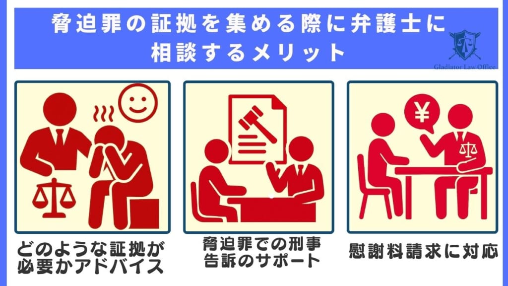 脅迫罪の証拠を集める際に弁護士に相談するメリット