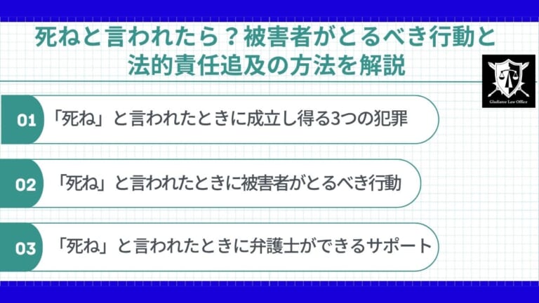 死ねと言われたら？被害者がとるべき行動と法的責任追及の方法を解説