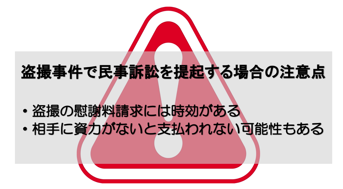 盗撮で民事訴訟を提起する場合の注意点