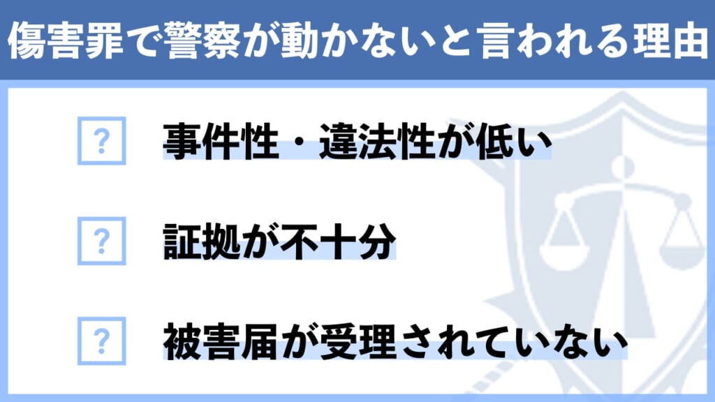 傷害罪で警察が動かないと言われる理由