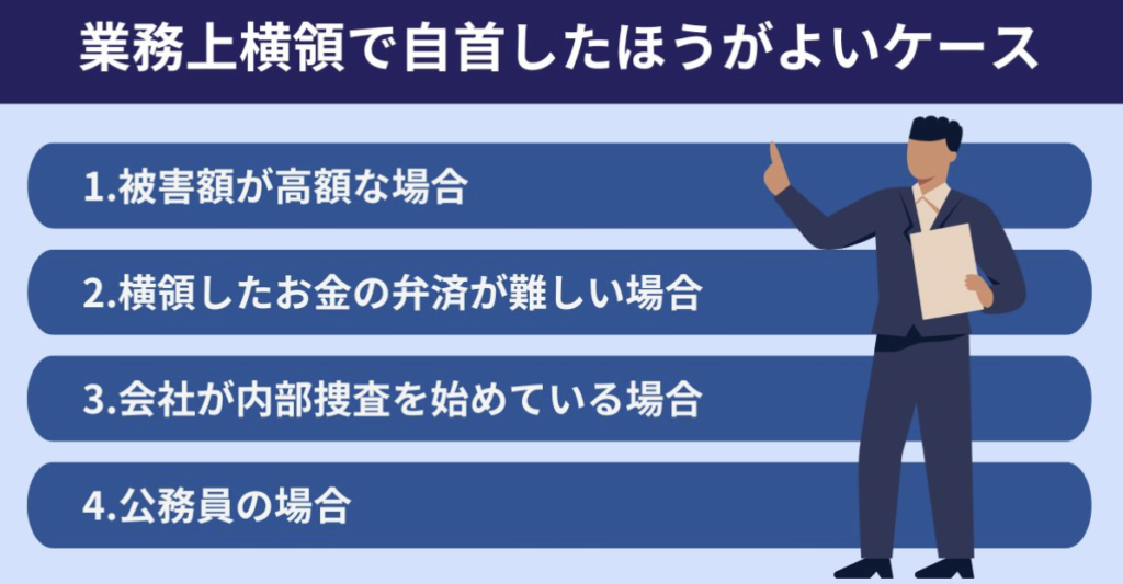 業務上横領で自首したほうがよいケース