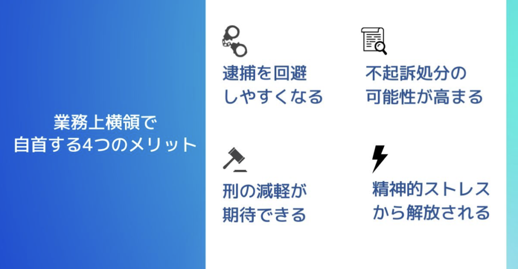業務上横領で自首する4つのメリット