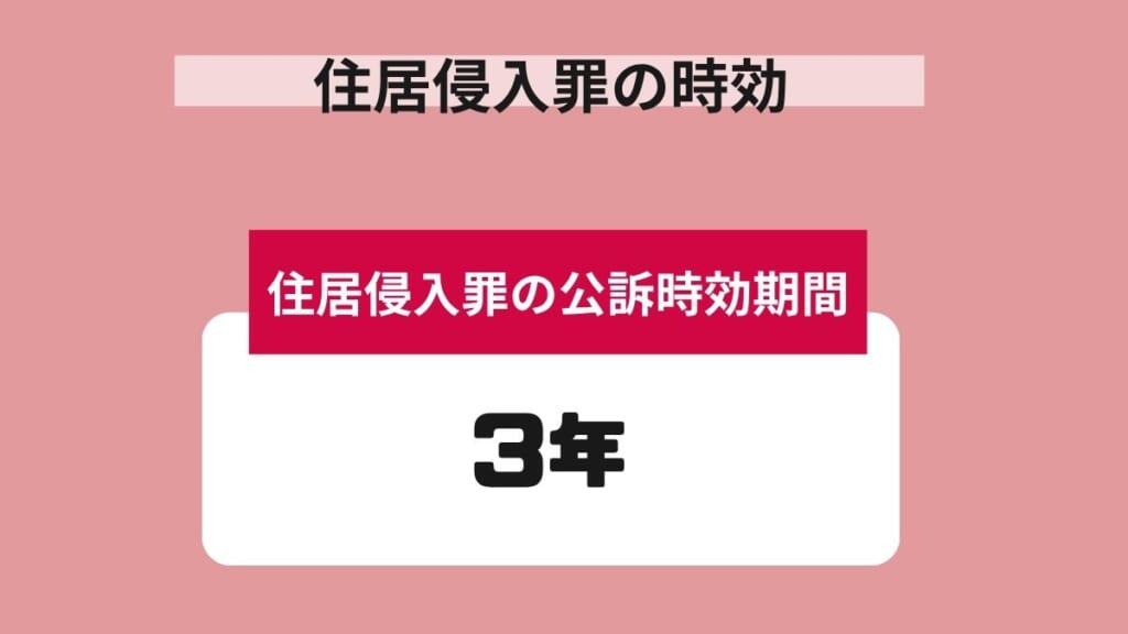 住居侵入罪の時効期間は3年