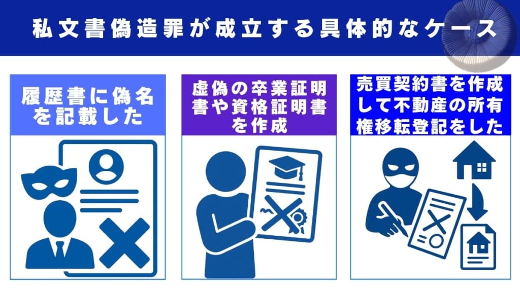私文書偽造罪が成立する具体的なケース