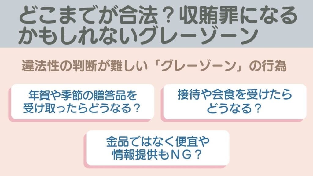 どこまでが合法?収賄罪になるかもしれないグレーゾーン