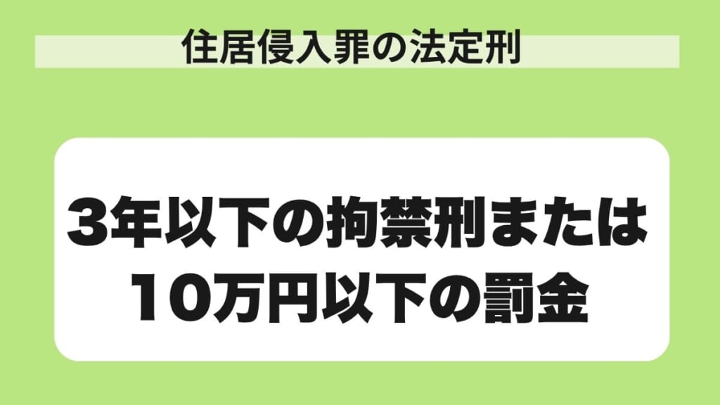 住居侵入罪の法定刑