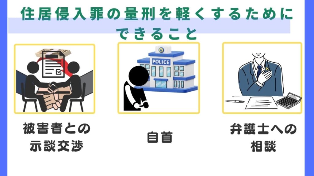 住居侵入罪の量刑を軽くするためにできること