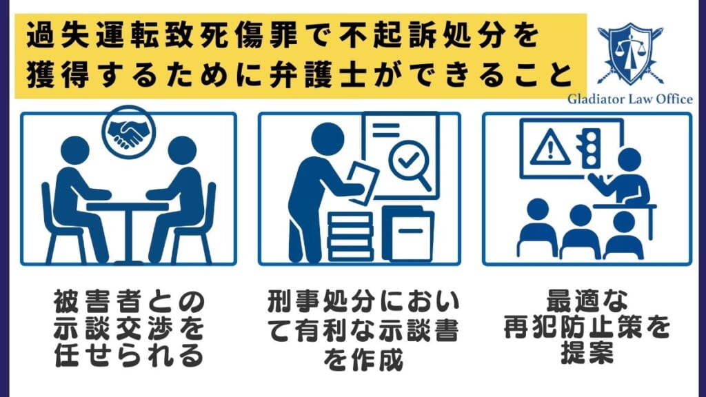 過失運転致死傷罪で不起訴処分を獲得するために弁護士ができること