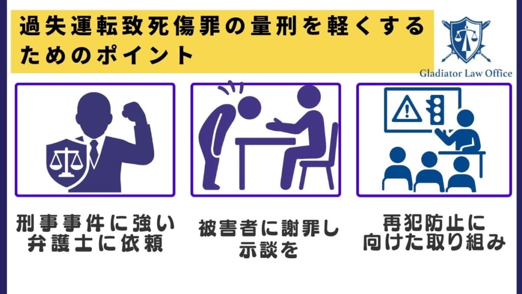 過失運転致死傷罪の量刑を軽くするためのポイント