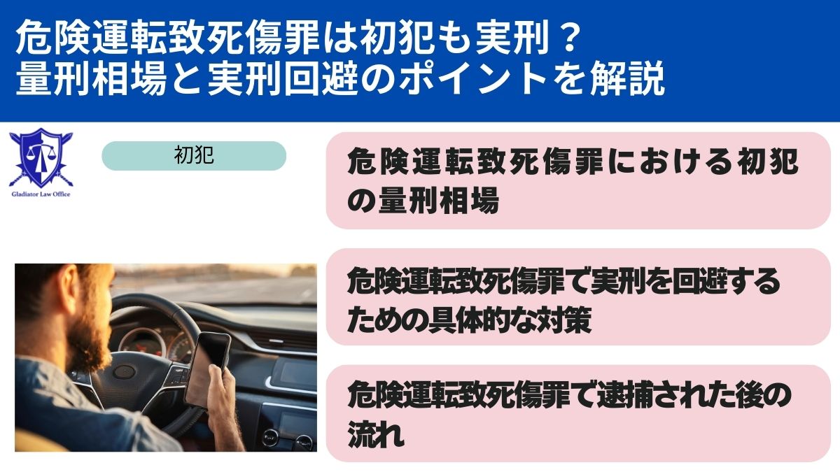 作業中　危険運転致死傷罪は初犯も実刑？量刑相場と実刑回避のポイントを解説