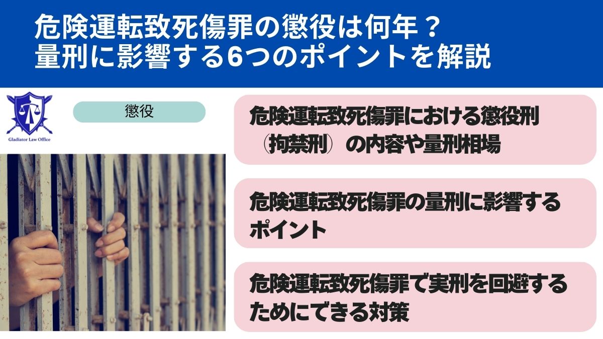危険運転致死傷罪の懲役は何年？量刑に影響する6つのポイントを解説