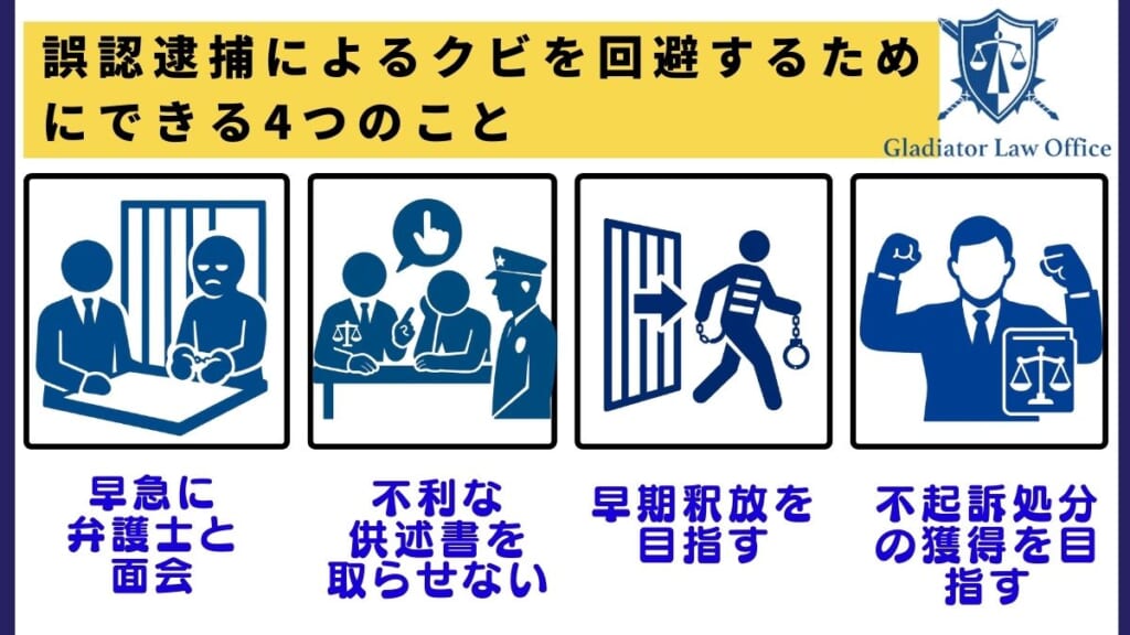 誤認逮捕によるクビを回避するためにできる4つのこと