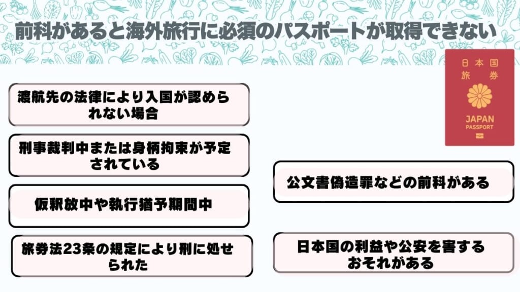 前科があると海外旅行に必須のパスポートが取得できない