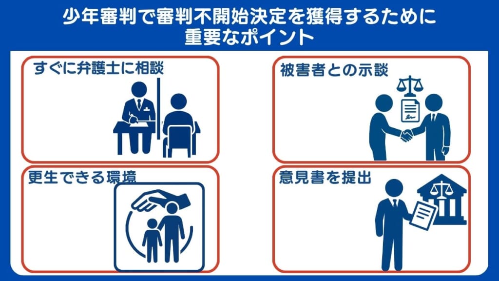 少年審判で審判不開始決定を獲得するために重要なポイント