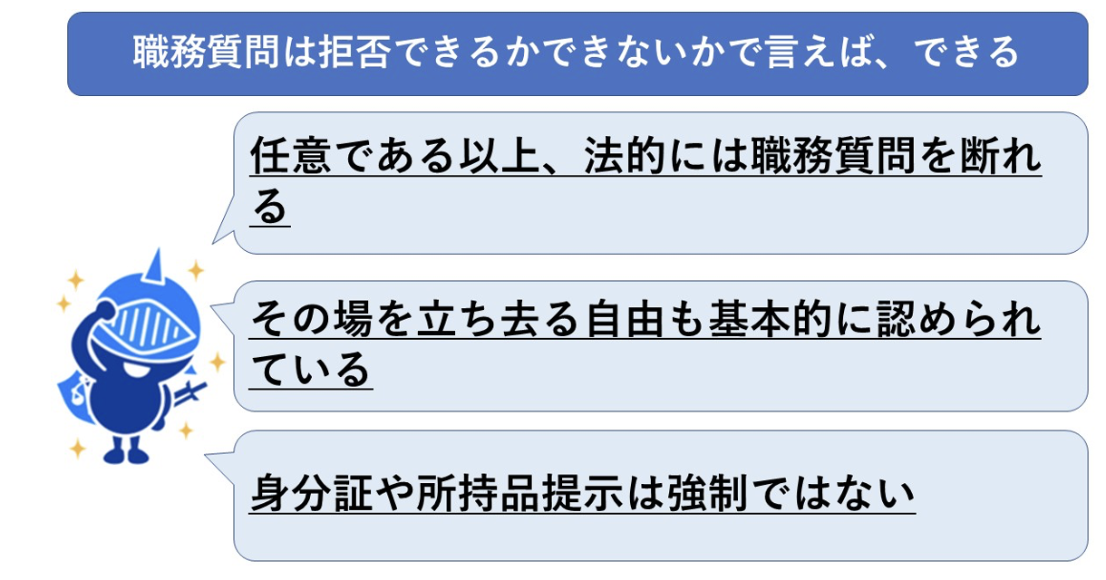 職務質問は拒否できる？しつこい時の対処法４選も徹底解説！