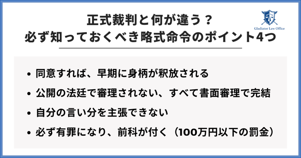 略式命令と正式裁判の違い