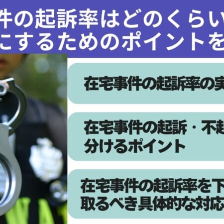 在宅事件の起訴率はどのくらい？不起訴にするためのポイントを解説