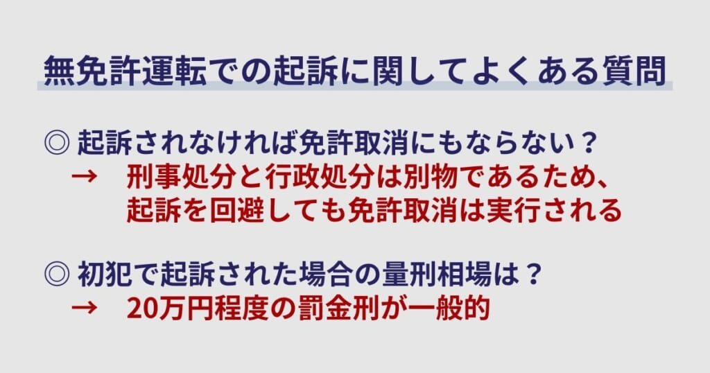 無免許運転での起訴に関してよくある質問