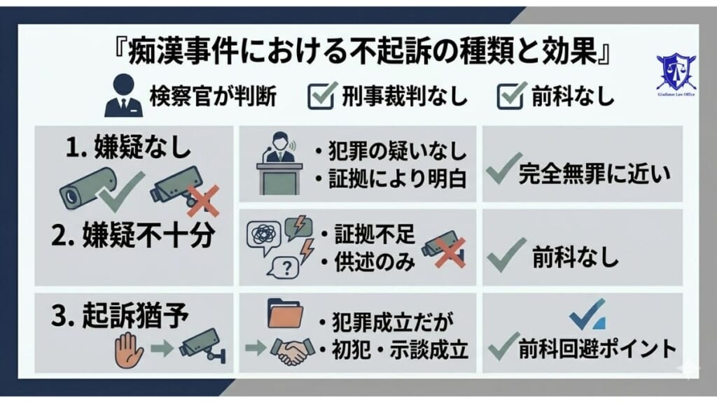 痴漢事件における不起訴とは？その種類と効果