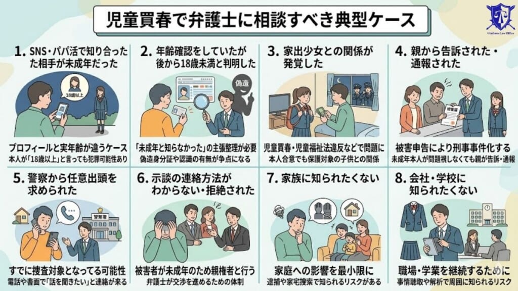 児童買春で弁護士に相談すべき典型ケース