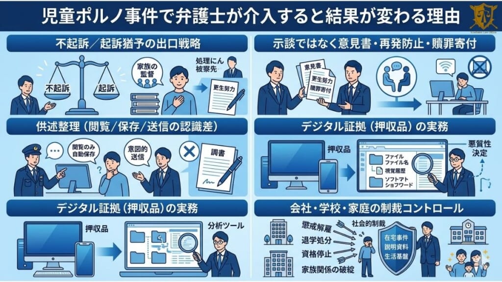 児童ポルノ事件で弁護士が介入すると結果が変わる理由