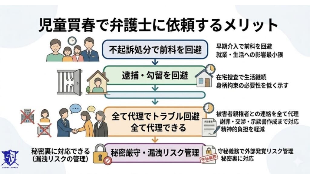 児童買春で弁護士に依頼するメリット