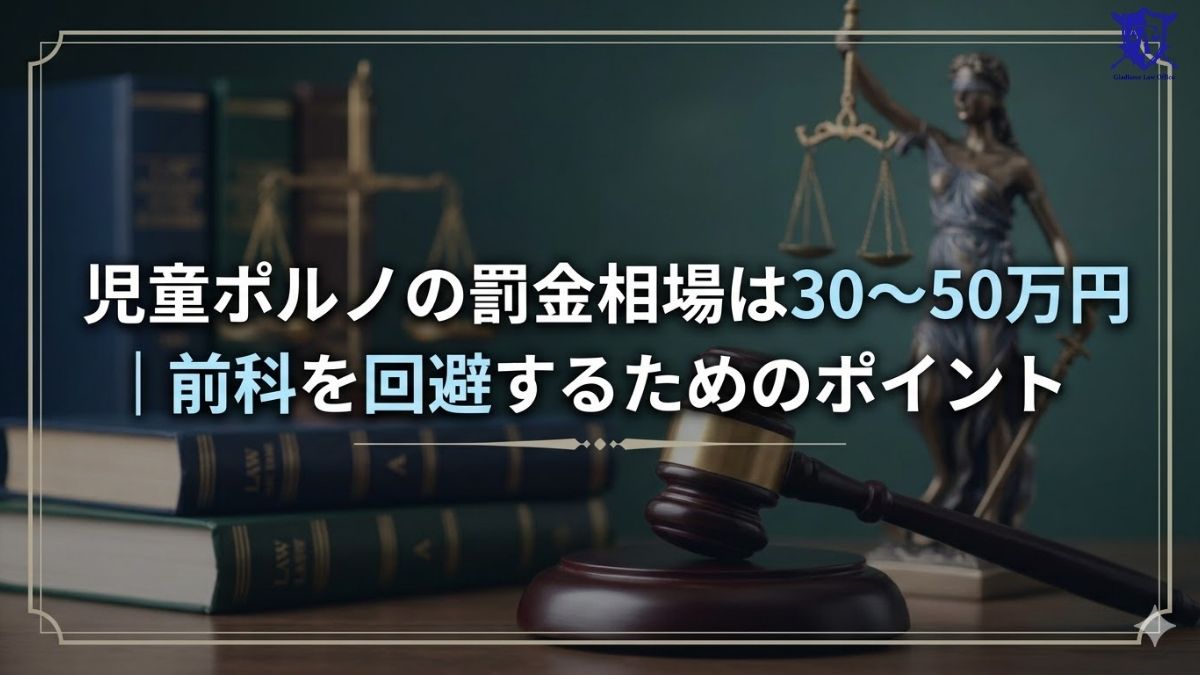 児童ポルノの罰金相場は30～50万円｜前科を回避するためのポイント