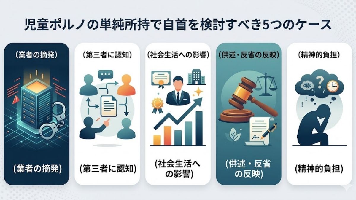 児童ポルノの単純所持で自首を検討すべき5つのケース