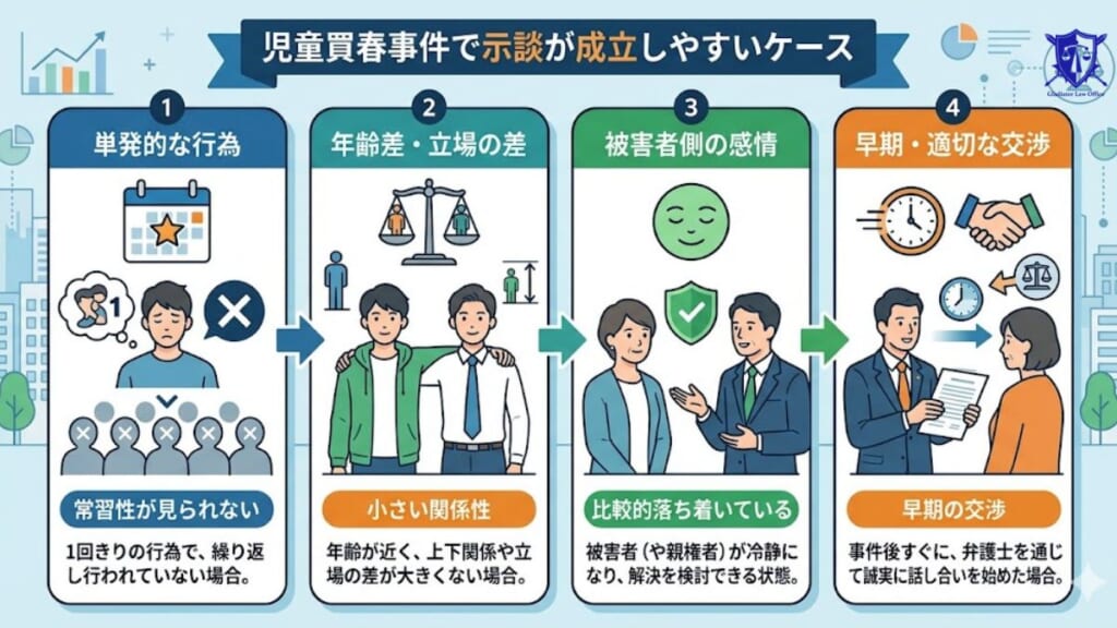 児童買春事件で示談が成立しやすいケース