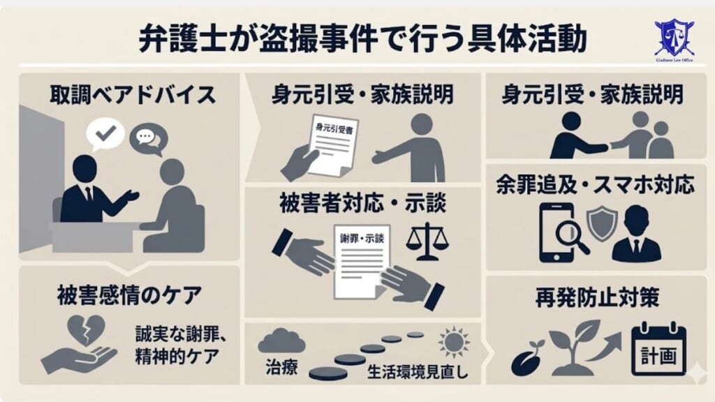 弁護士が盗撮事件で行う具体的な弁護活動