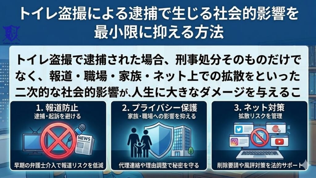 トイレ盗撮による逮捕で生じる社会的影響を最小限に抑える方法