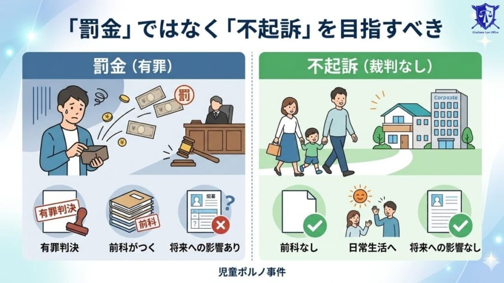 児童ポルノ事件では「罰金で済む」ではなく「不起訴」を目指すべき