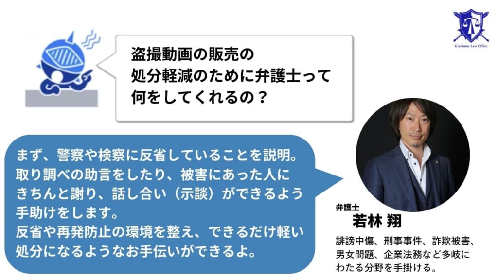 盗撮動画の販売の逮捕回避・早期釈放・処分軽減のために弁護士ができること