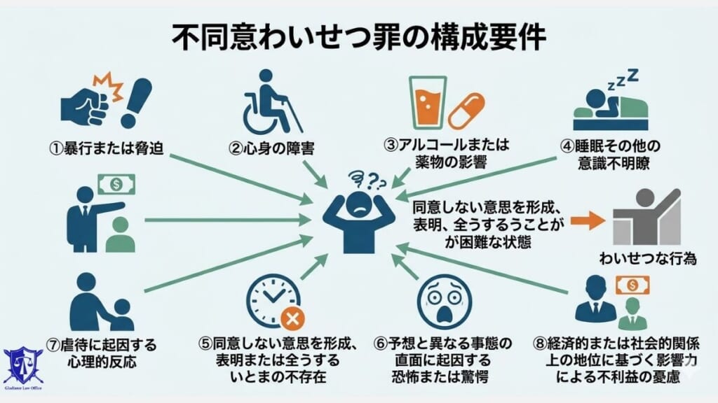 不同意わいせつ罪の構成要件