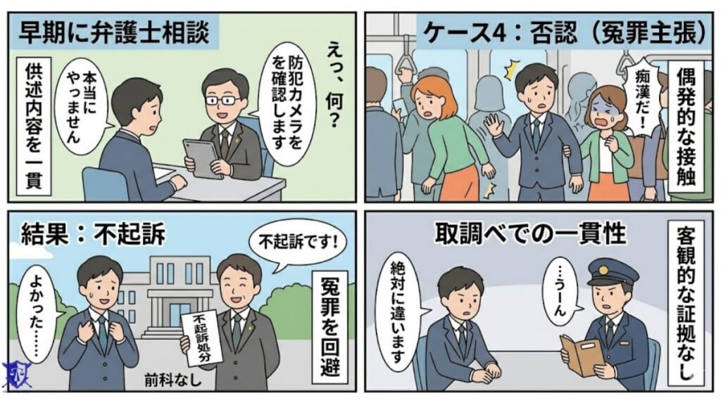 ケース4：否認（冤罪主張） → 証拠の重要度が増す