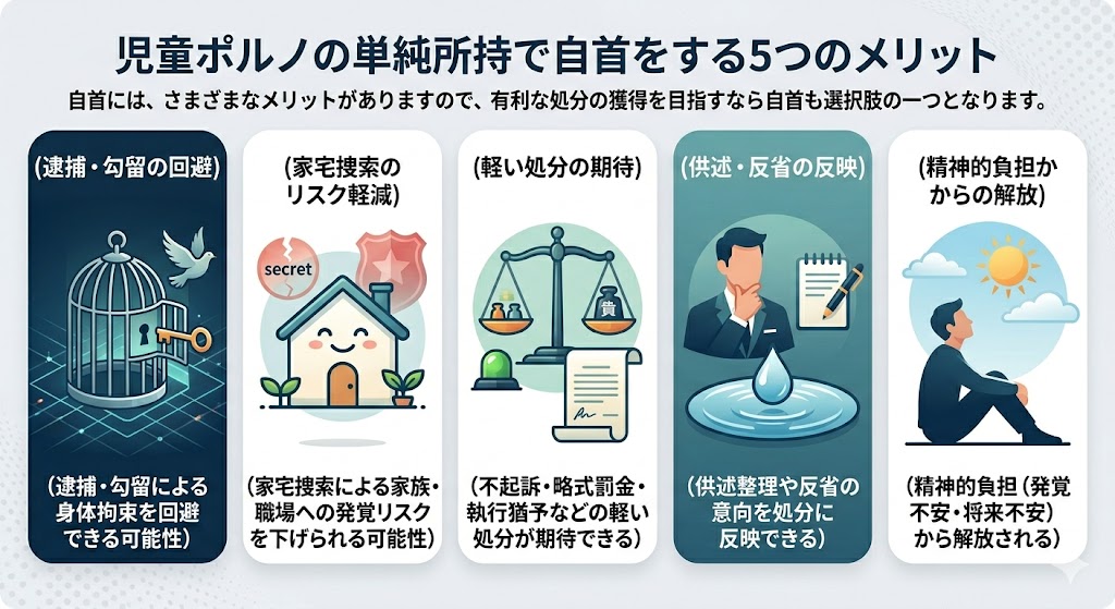 児童ポルノの単純所持で自首をする5つのメリット