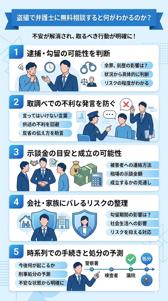 盗撮で弁護士に無料相談すると何がわかるのか？