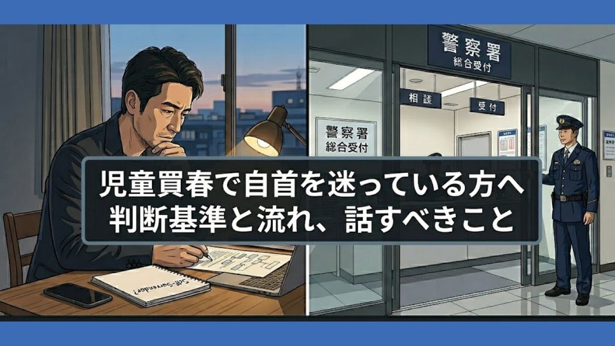 児童買春で自首を迷っている方へ|判断基準と流れ、話すべきこと