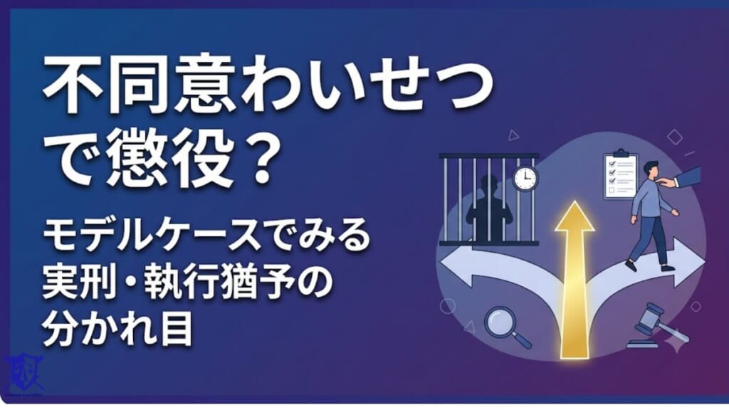 作業中　リライト不同意わいせつで懲役？モデルケースでみる実刑・執行猶予の分かれ目