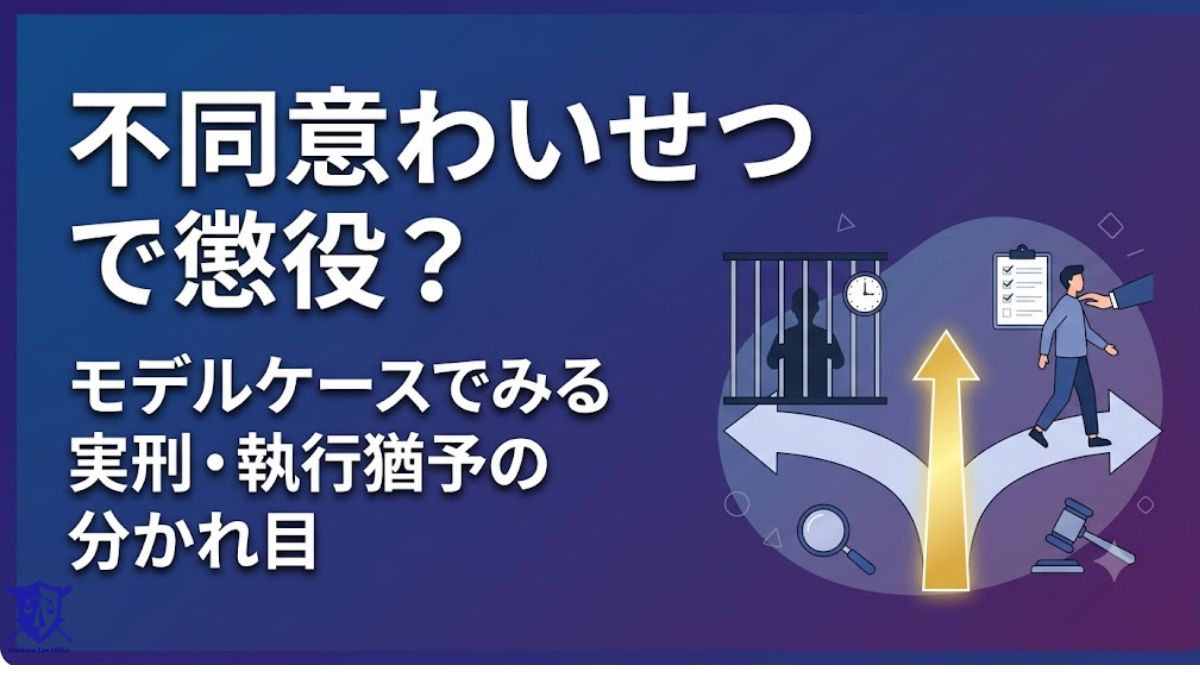 作業中 リライト不同意わいせつで懲役?モデルケースでみる実刑・執行猶予の分かれ目