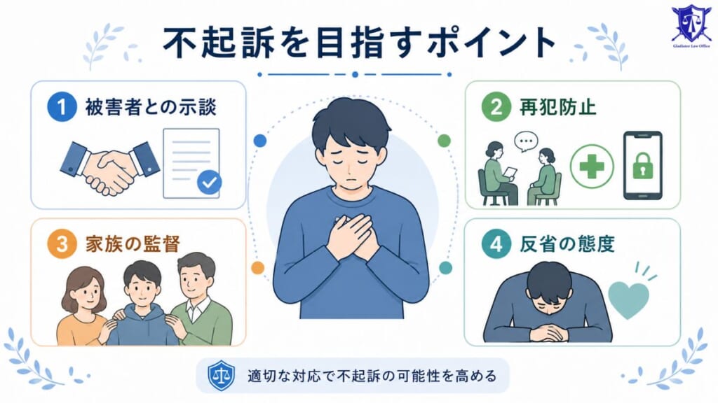 盗撮で罰金刑を避けて不起訴を目指すためにできること
