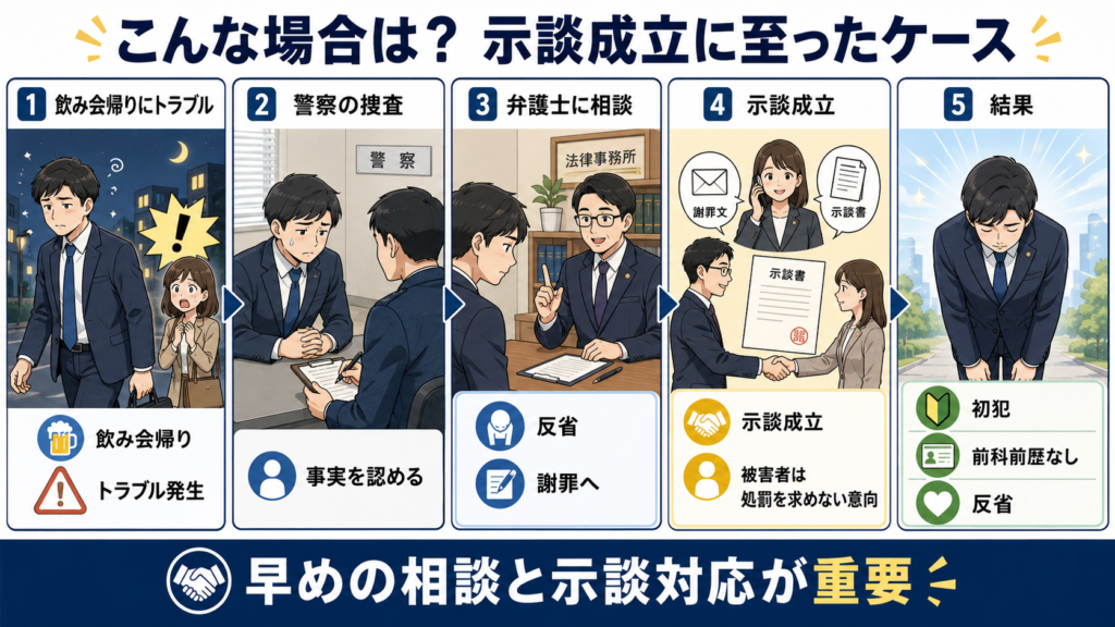 初犯かつ示談成立により不起訴となったケース