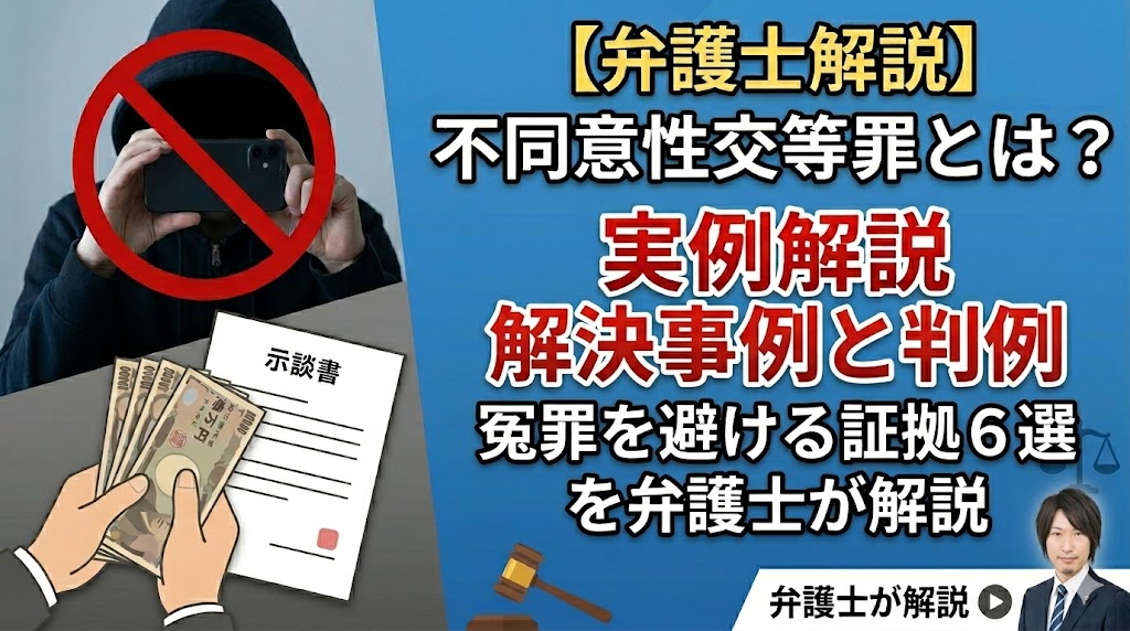 不同意性交等罪とは？判例・冤罪を避ける証拠6選・解決事例を弁護士解説