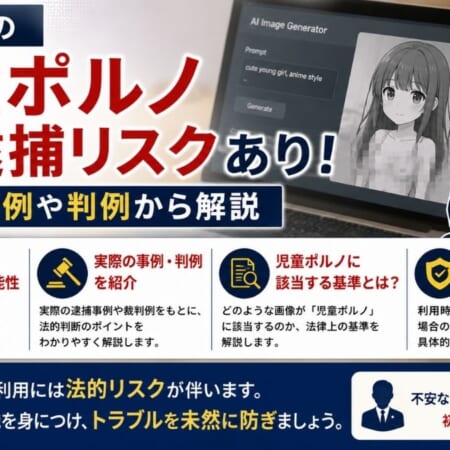 生成AIの児童ポルノでも逮捕リスクあり！実際の事例や判例から解説