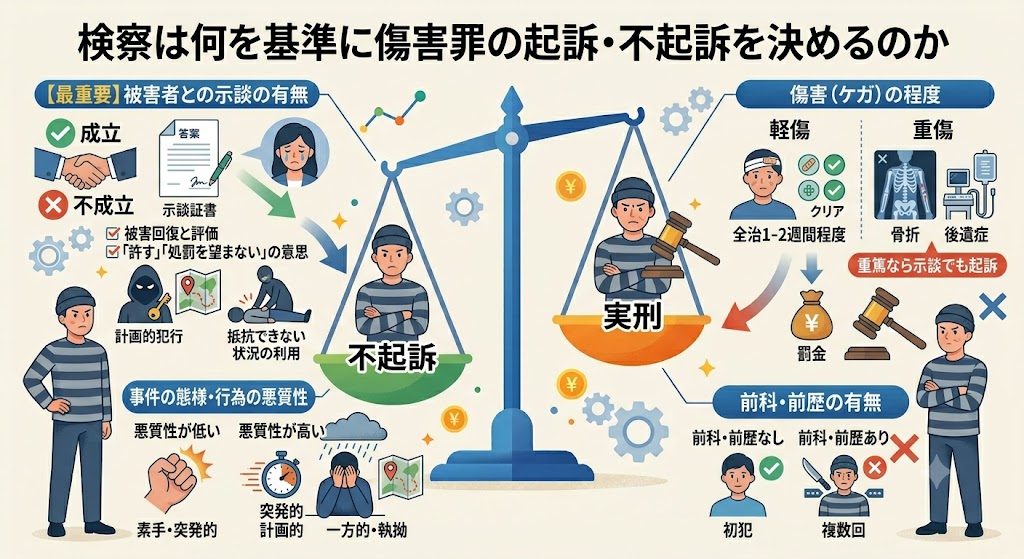 検察は何を基準に傷害罪の起訴・不起訴を決めるのか