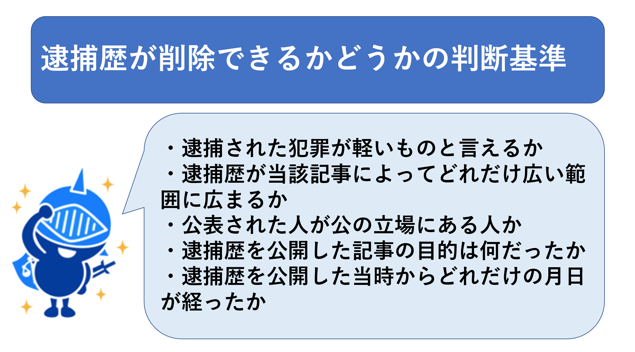 逮捕歴が削除できるかどうかの削除基準