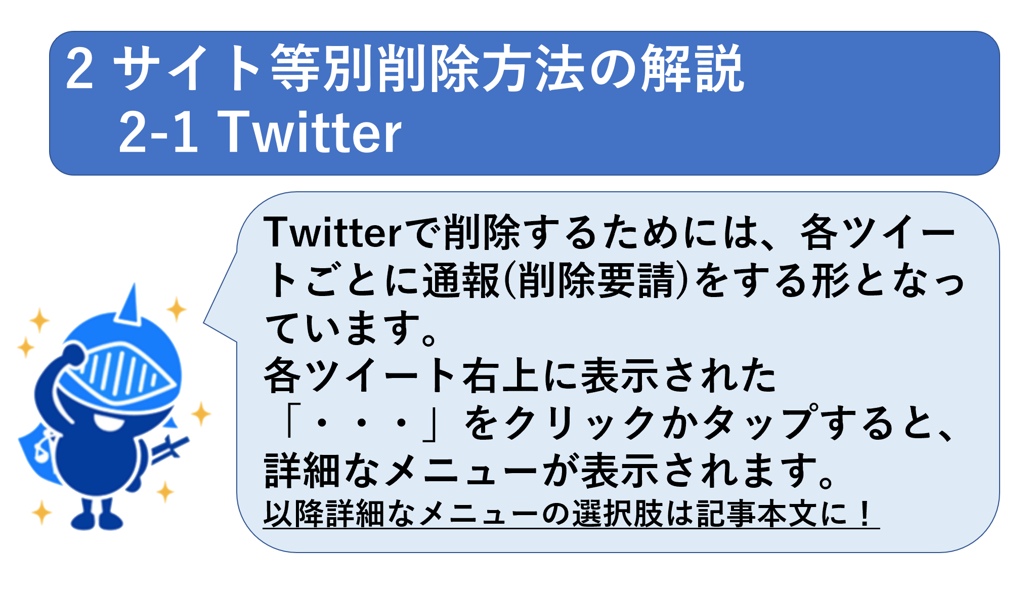 サイト等別削除う方法の解説　Twitter