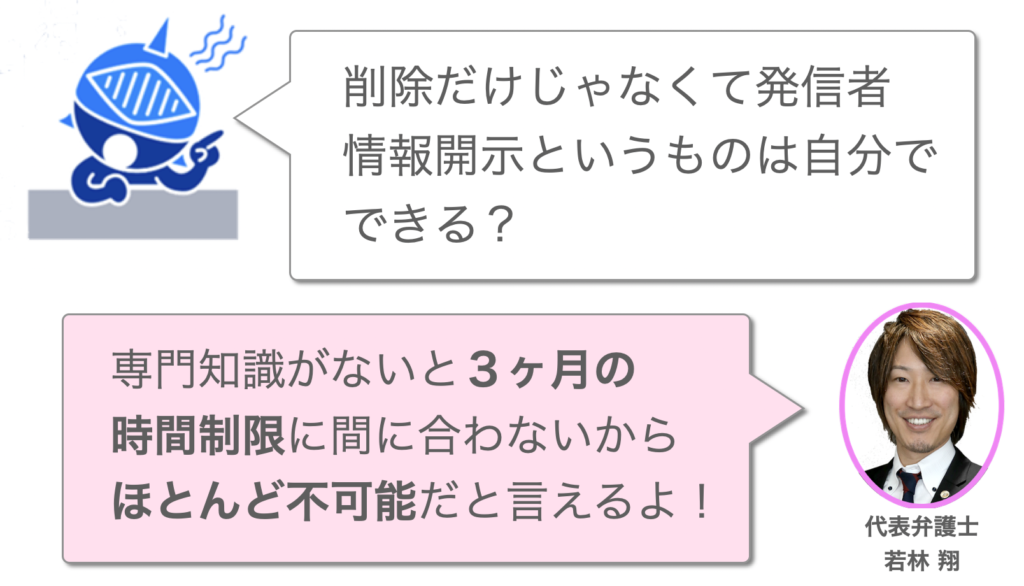 開示手続きを個人がやるのはほとんど不可能なんだ。